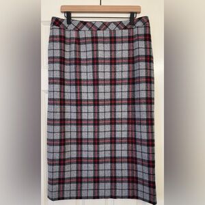 Pendleton Wool Plaid Classic Preppy Midi Skirt Size 12